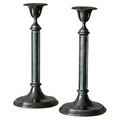 Elegante pareja de candelabros plateados Años 40