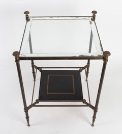 Elegant Pair of Small Square Side Tables Attributed to Maison Jansen 1940s-1950s