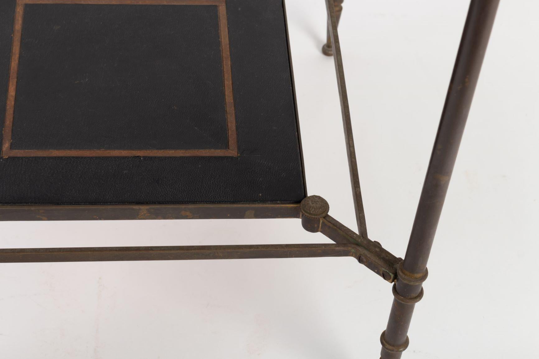 Elegant Pair of Small Square Side Tables Attributed to Maison Jansen 1940s-1950s For Sale 2