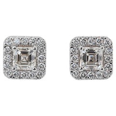 Elegant pair of Stud Earrings with 1.88 total Natural Diamond