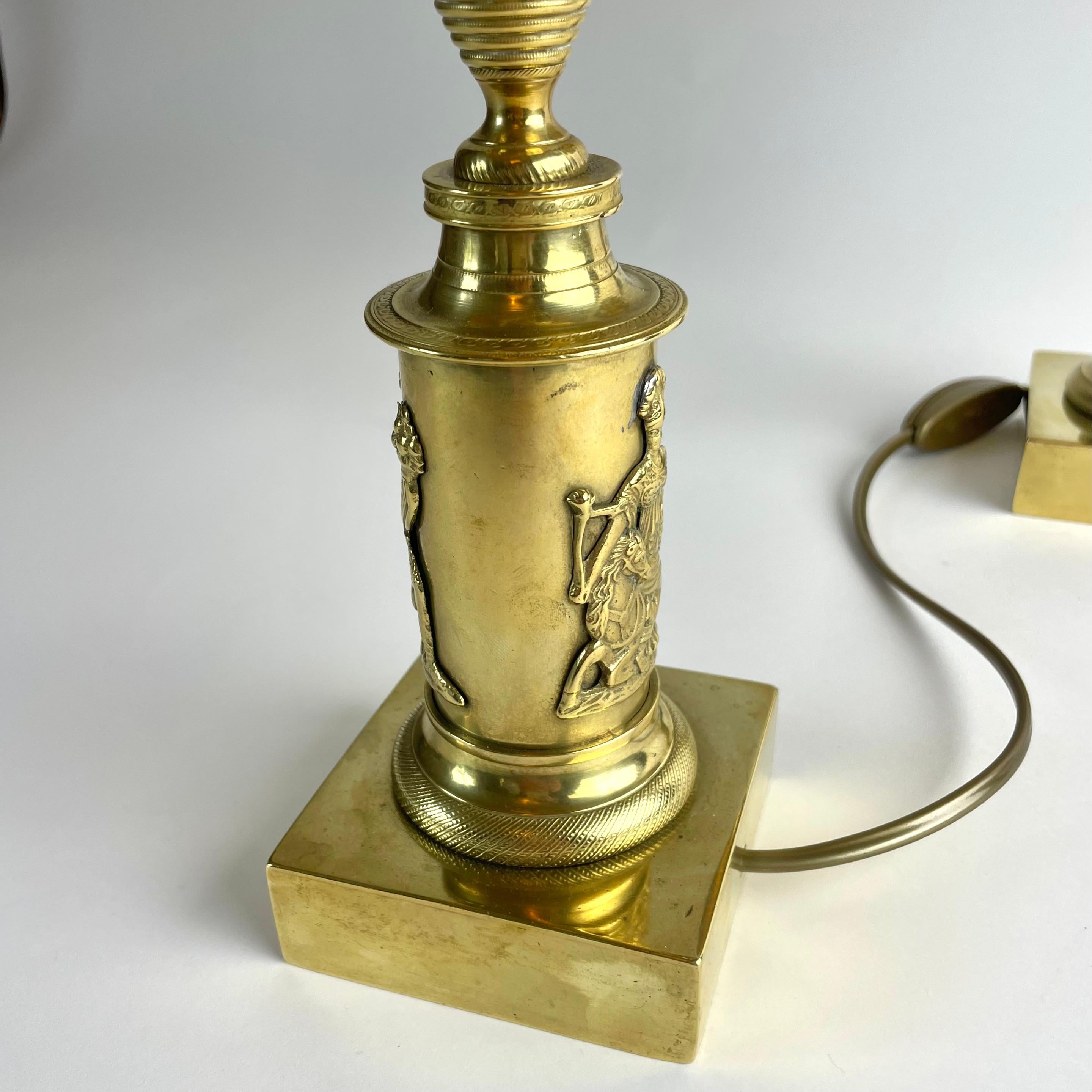 Elegant Pair of Swedish Karl Johan Table Lamps, 1820s For Sale 7