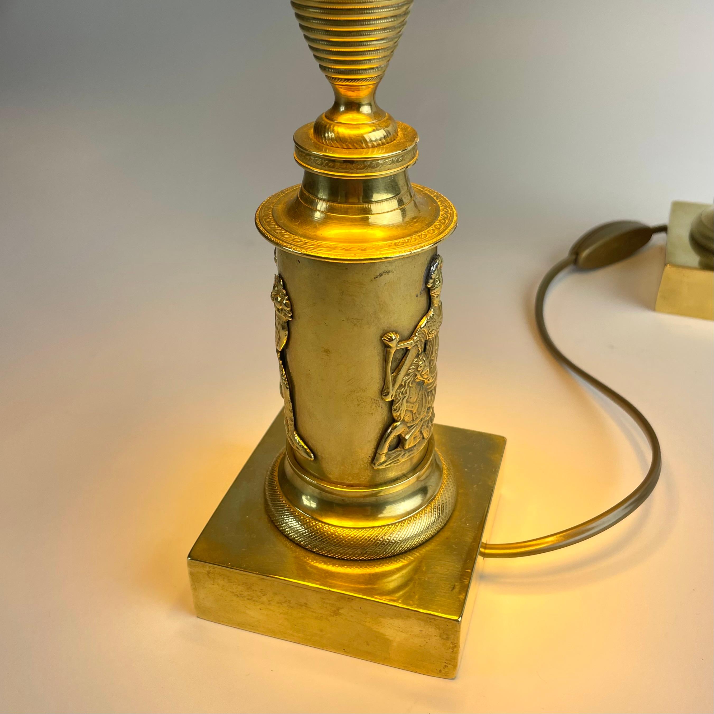 Elegant Pair of Swedish Karl Johan Table Lamps, 1820s For Sale 8