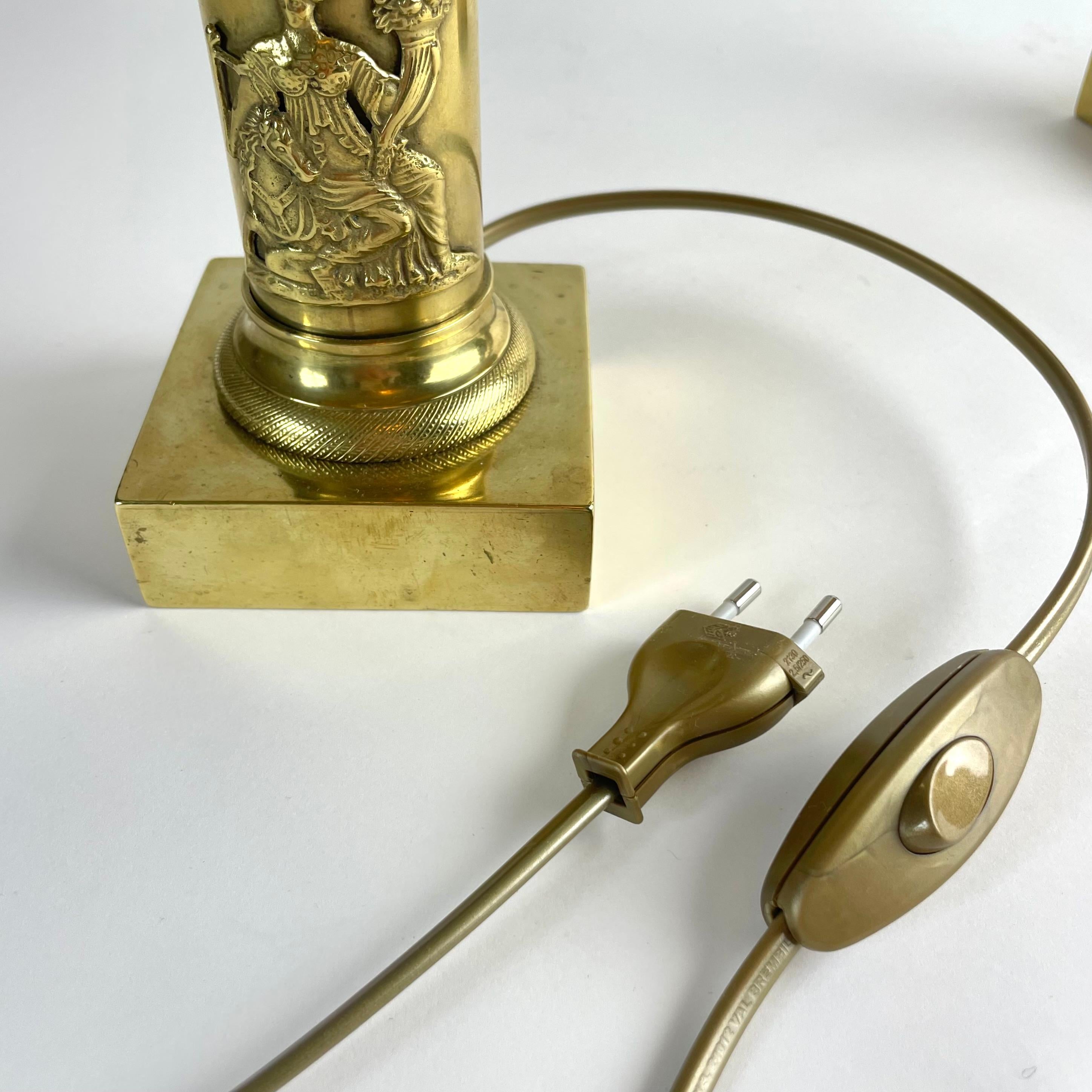 Elegant Pair of Swedish Karl Johan Table Lamps, 1820s For Sale 9