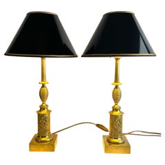 Elegante Pareja de Lámparas de Mesa Karl Johan Suecas, Década de 1820