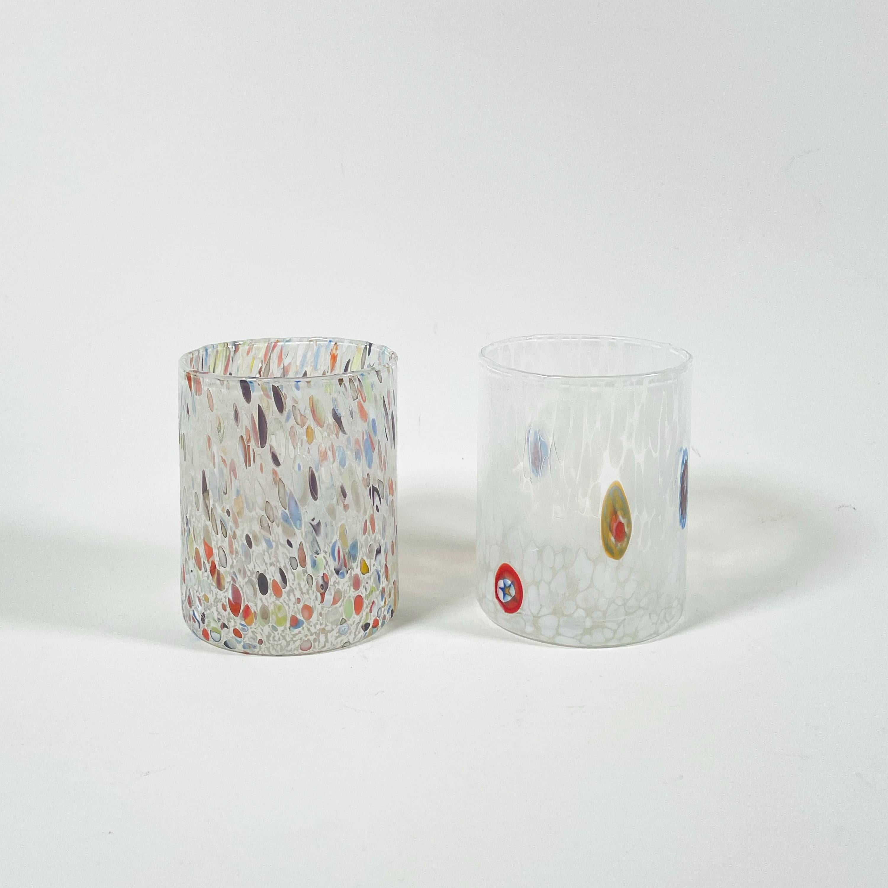 20ième siècle Élégante paire de verres de Murano transparents - beauté artisanale en vente