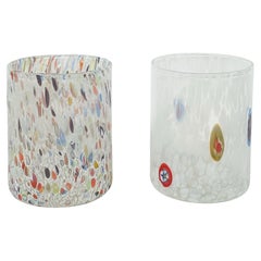Elegant Pair of Transparent Murano Glasses - Handcrafted Beauty