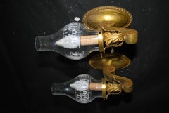 Elegant Pair of Turn of the Century Brass Sconces