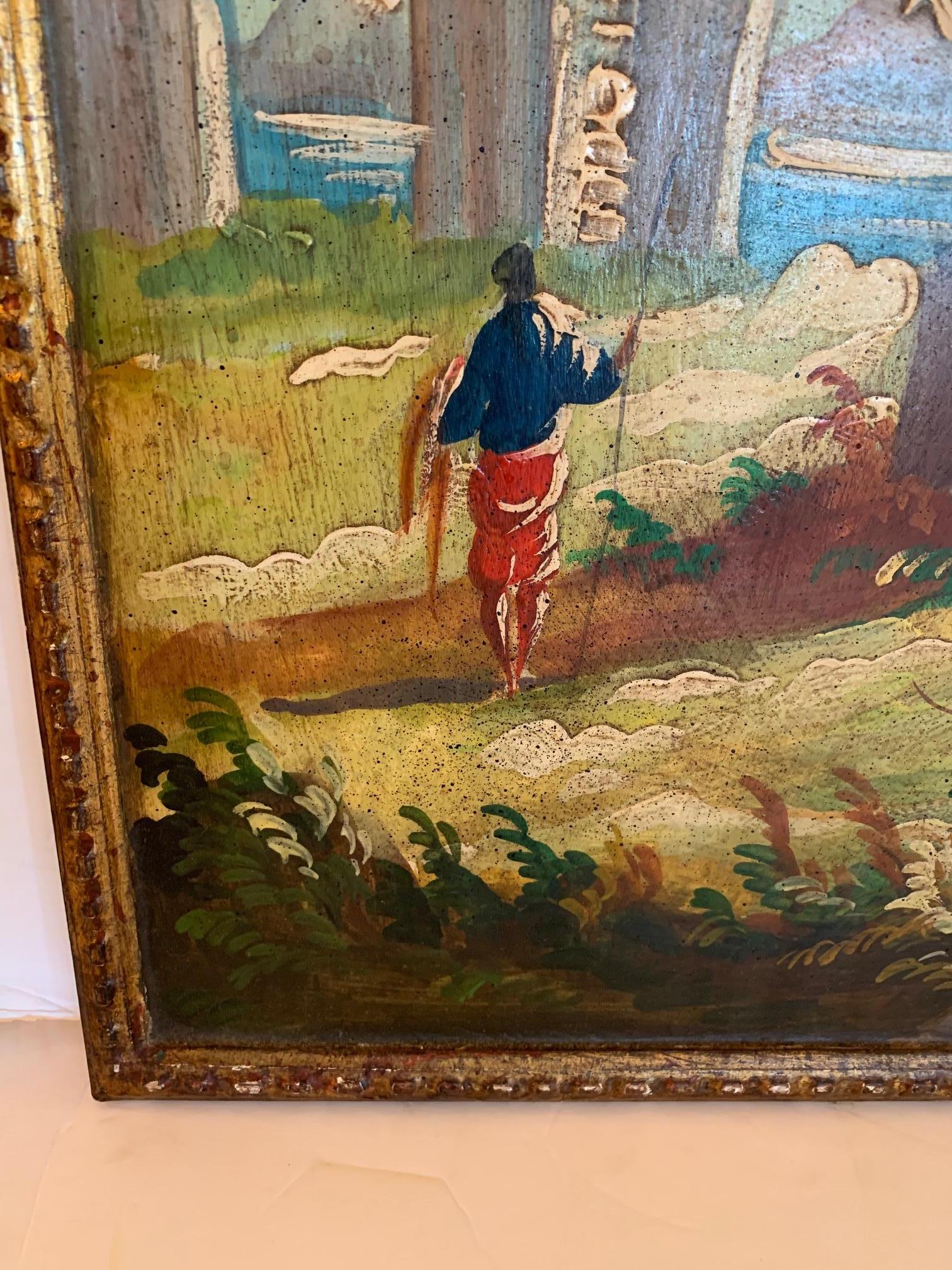 Elegant Pair of Venetian Hand Painted Landscape Panels 1