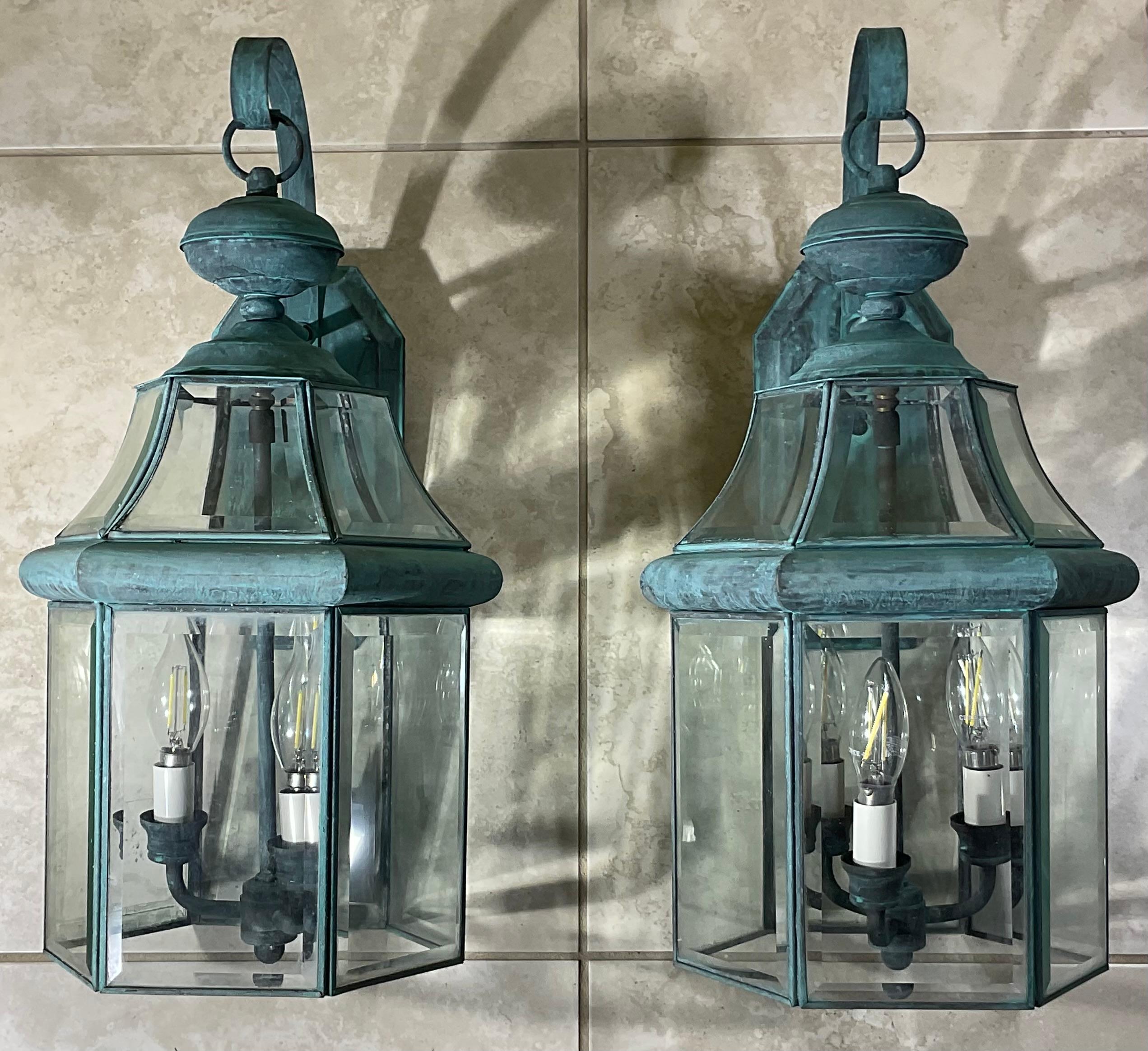 Eleganza della coppia di pareti in ottone d'epoca  Lanterne- 20 