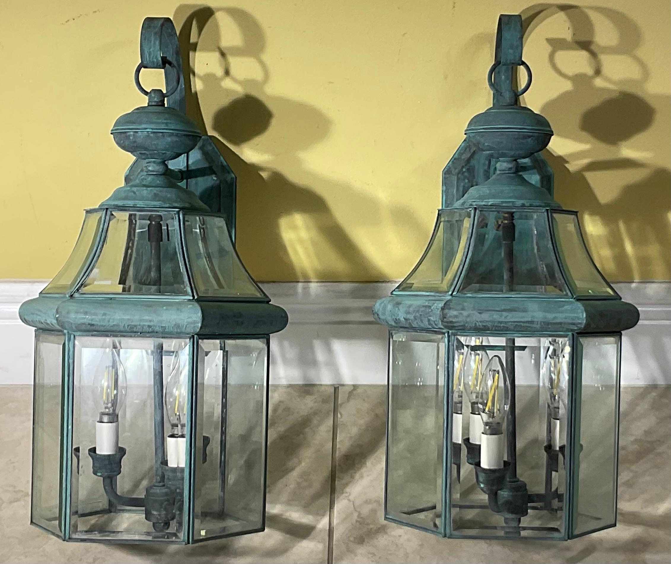 Eleganza della coppia di pareti in ottone d'epoca  Lanterne- 20 