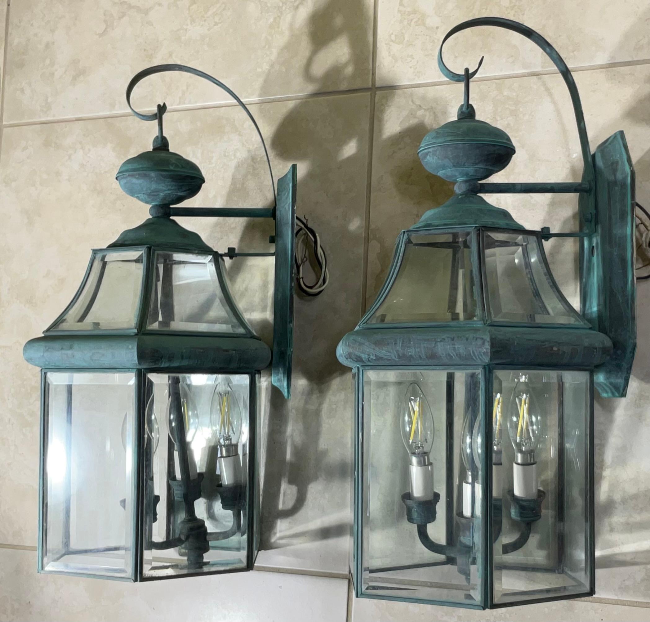 Eleganza della coppia di pareti in ottone d'epoca  Lanterne- 20 