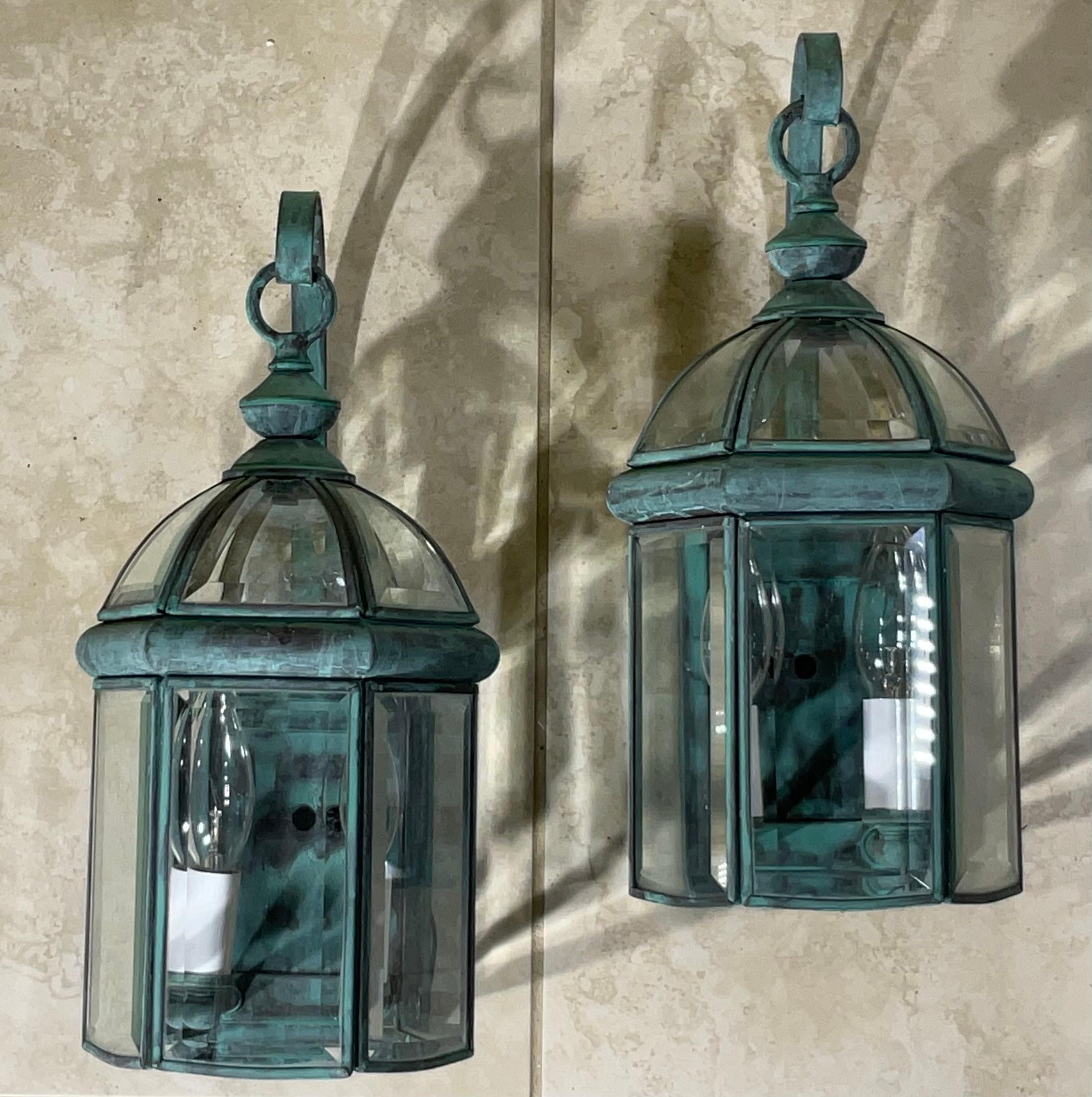 Elegance Paire d'appliques murales en laiton vintage  Lanternes -6 