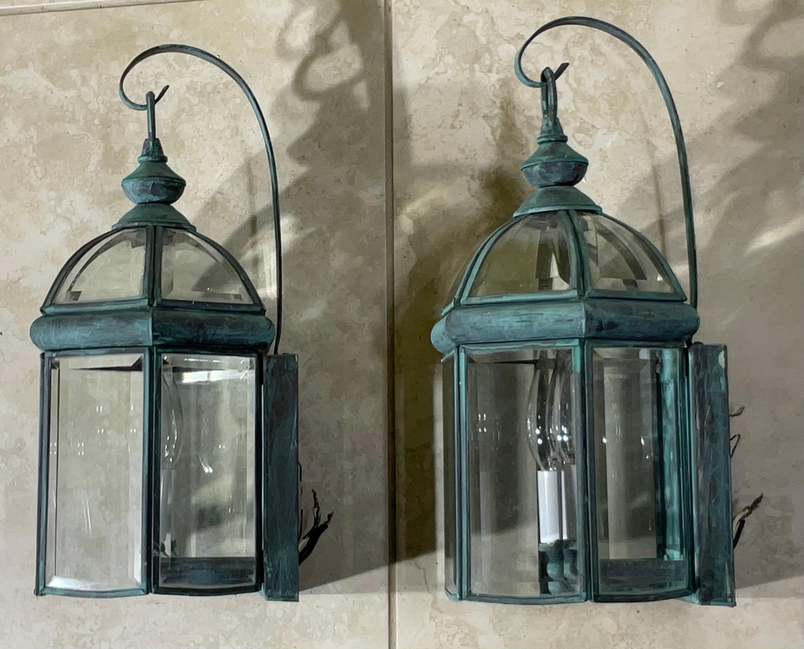 Laiton Elegance Paire d'appliques murales en laiton vintage  Lanternes -6 