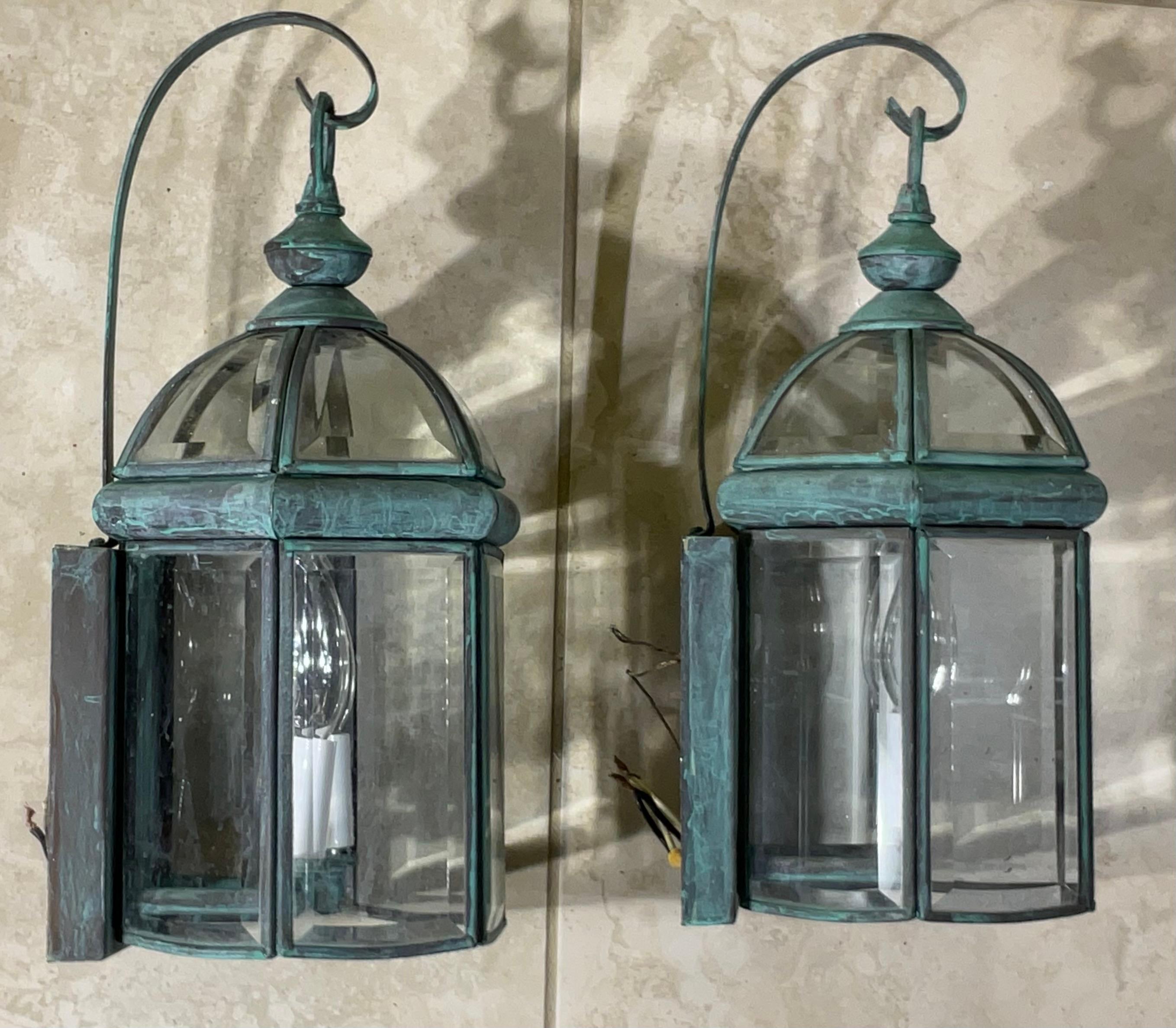 Elegance Paire d'appliques murales en laiton vintage  Lanternes -6 