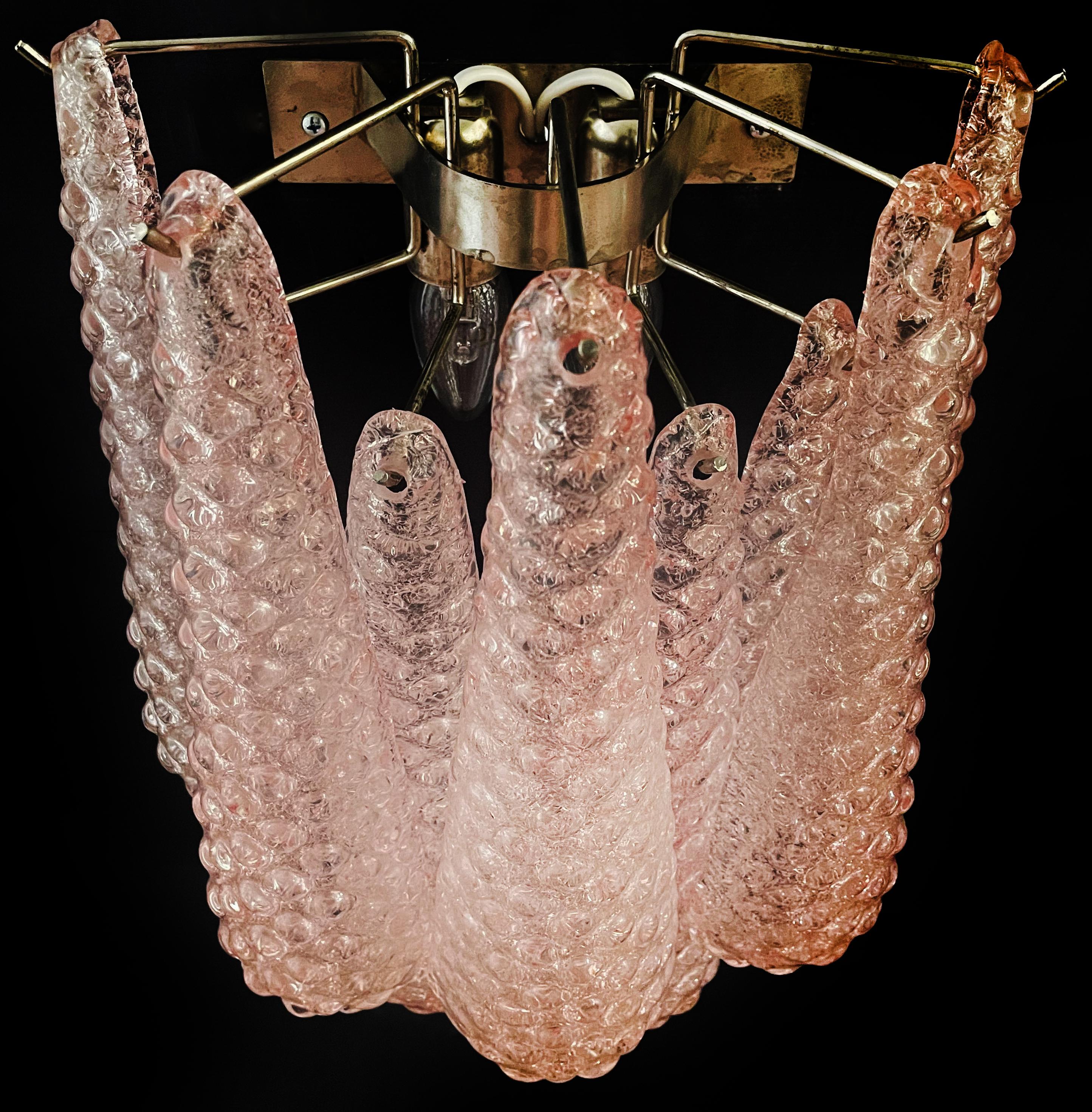 pink glass wall sconce