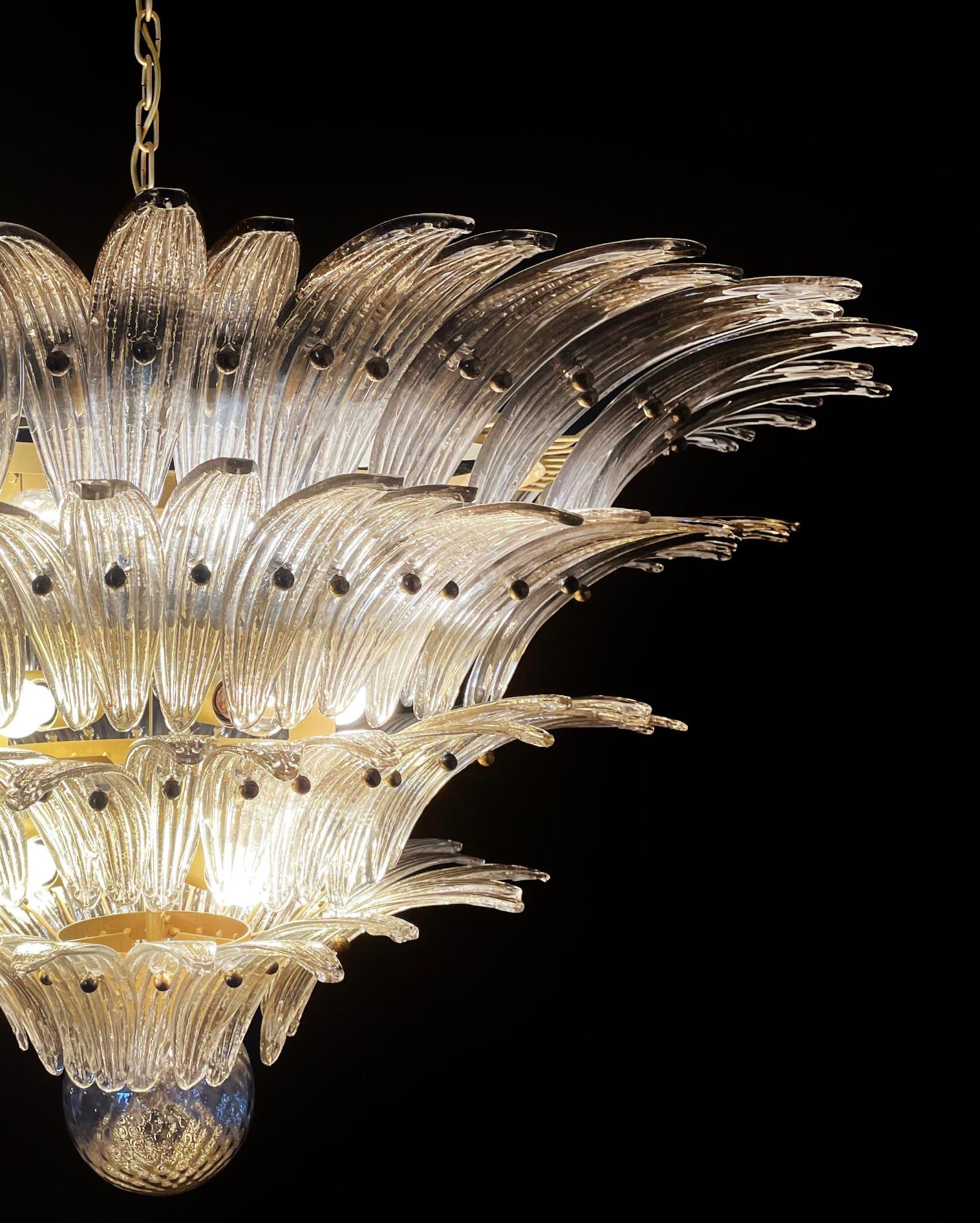 Elegant Palmette Ceiling Light, Smoked Glasses Murano For Sale 8