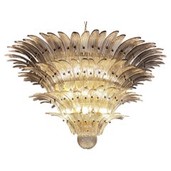 Plafonnier élégant Palmette, verres fumés Murano