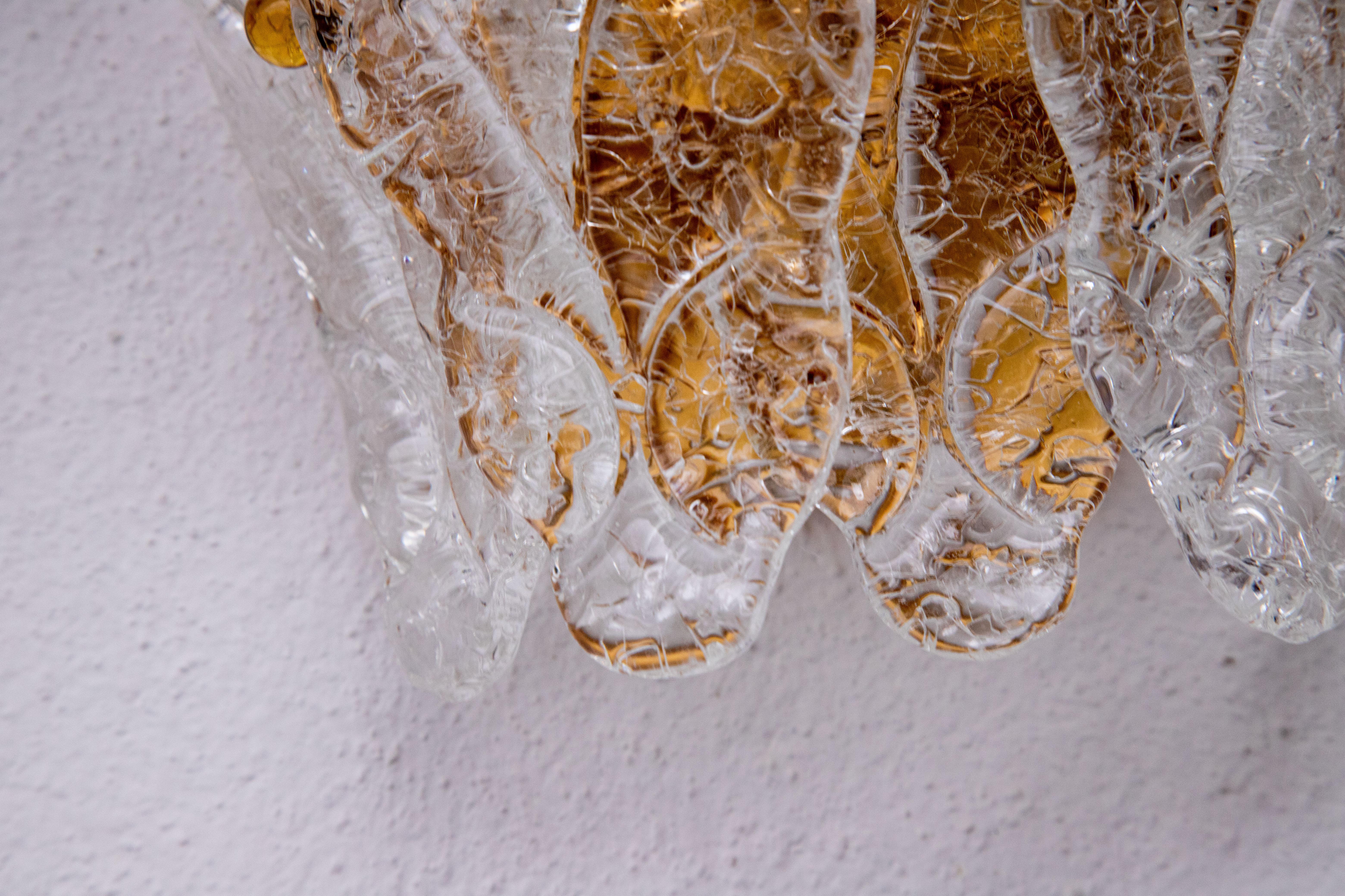 Elegant Palmette Wall Light, Murano Glass, 1970s For Sale 5