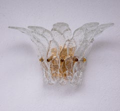 Elegant Palmette Wall Light, Murano Glass, 1970s