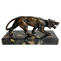 Elegant Paperweight in Bronze and Nero Portoro marble. Late 19th Century