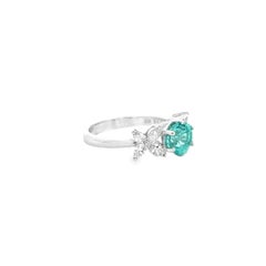 Elegant Paraiba and Diamond Ring