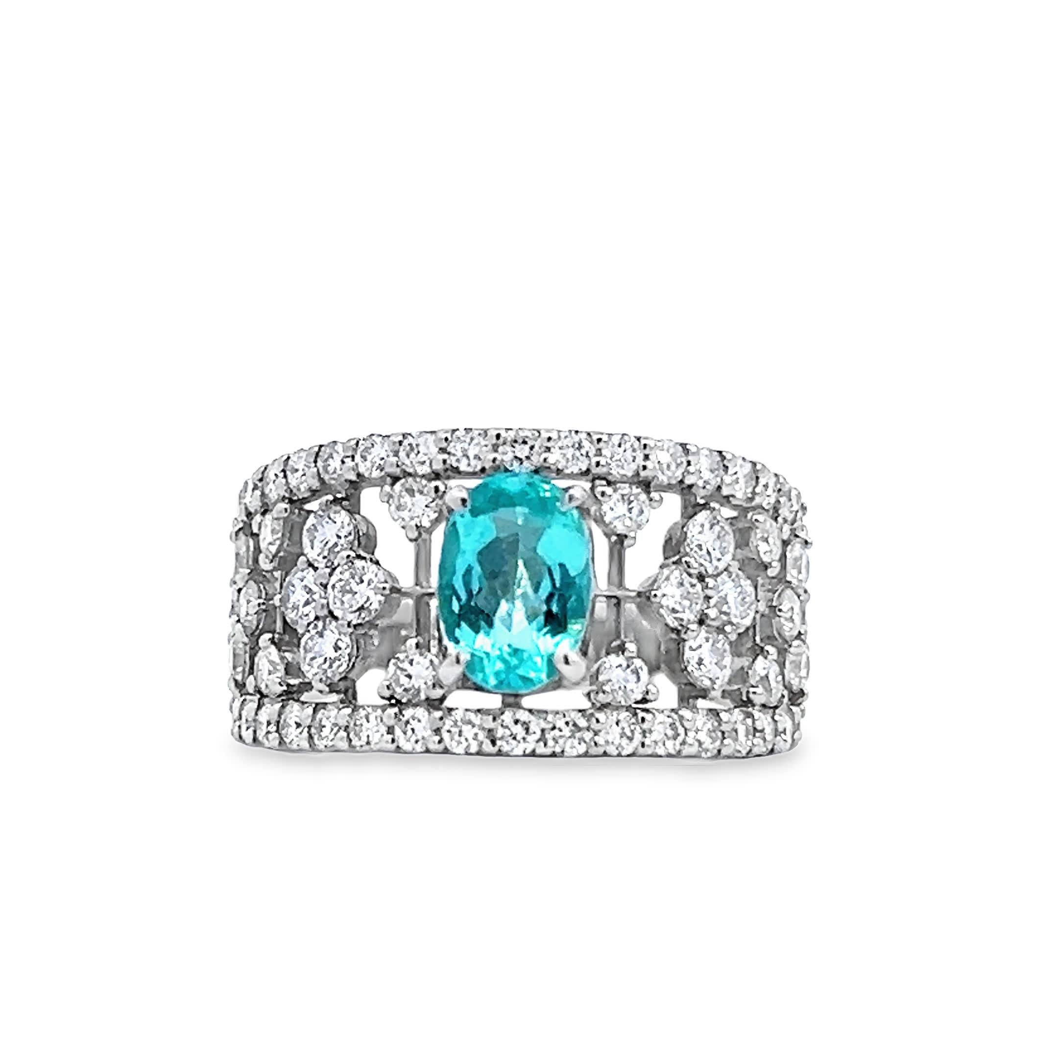 Women's Elegant Pariba and Diamond Ring For Sale