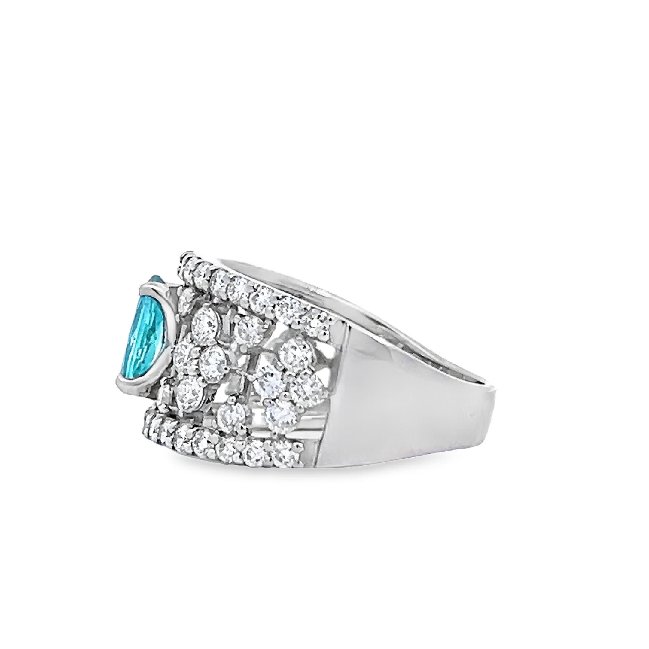 Elegant Pariba and Diamond Ring For Sale 1