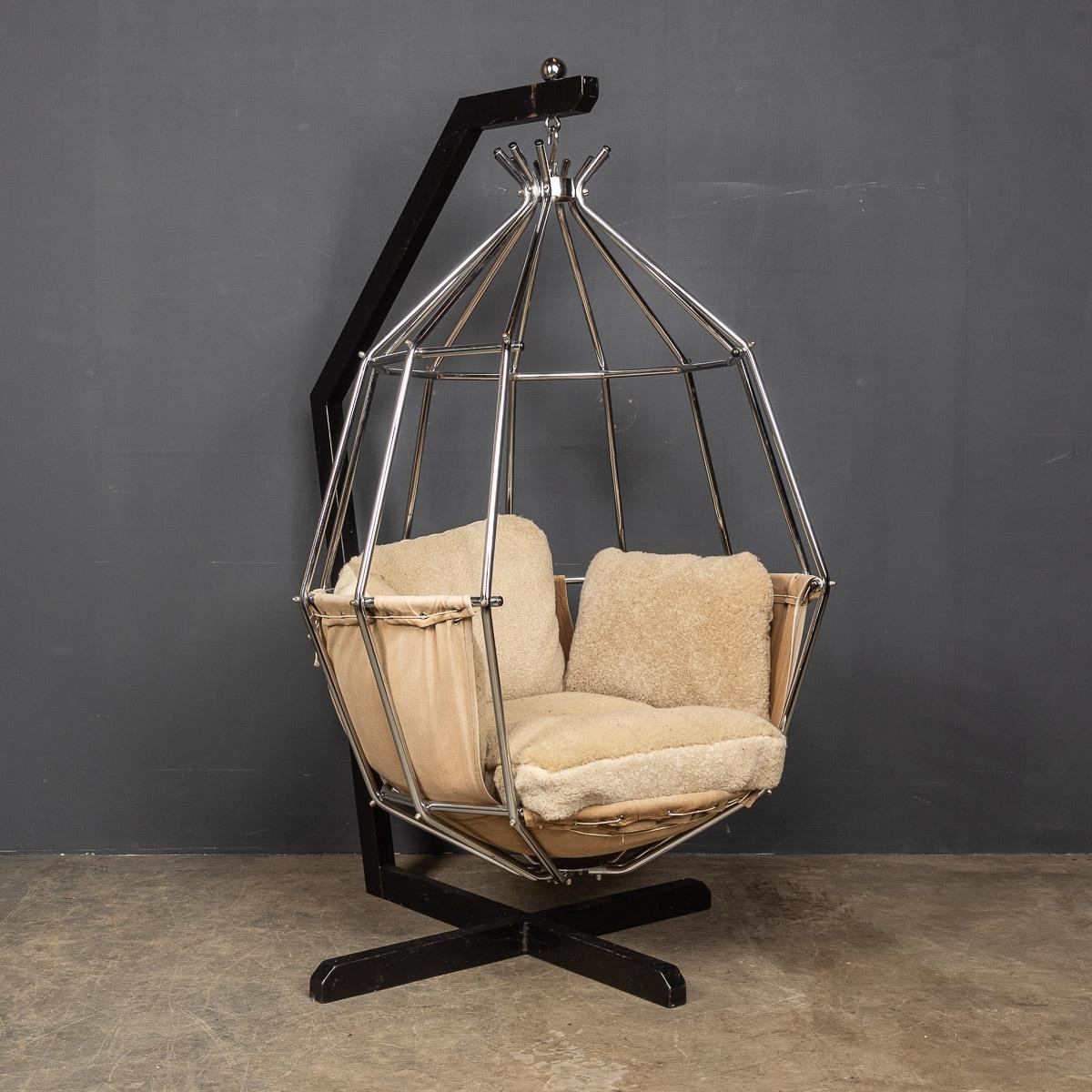 Elegant Parrot Cage Chair by Ib Arberg, c.1970 In Good Condition For Sale In Royal Tunbridge Wells, Kent
