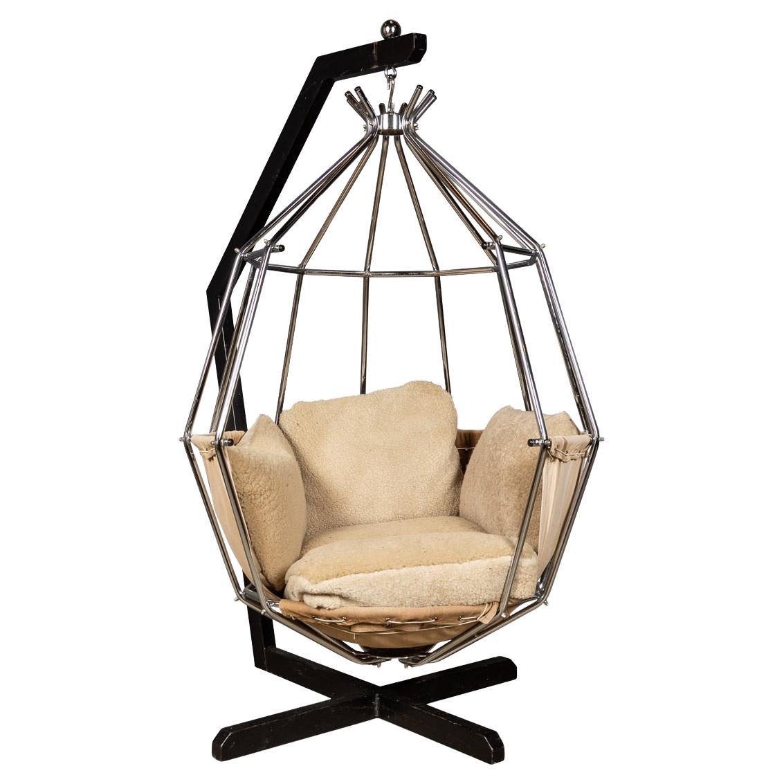 Elegant Parrot Cage Chair by Ib Arberg, c.1970 For Sale