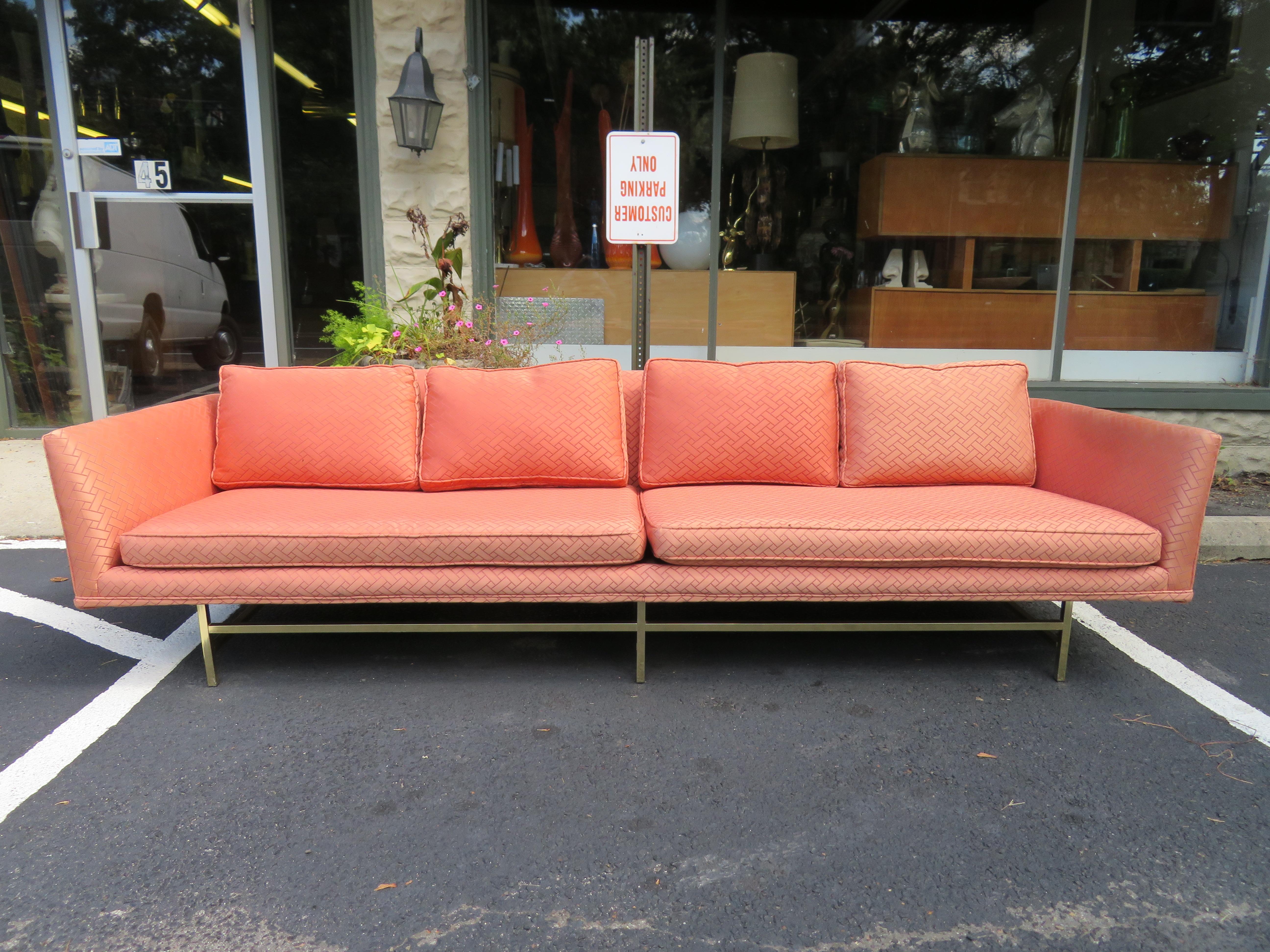 Sofa mit Messingfuß im Paul McCobb-Stil, Mid-Century Modern im Angebot 7