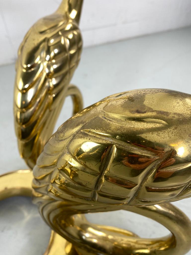 Elegant Peacock brass coffee table Maison Charles style- France For Sale 3