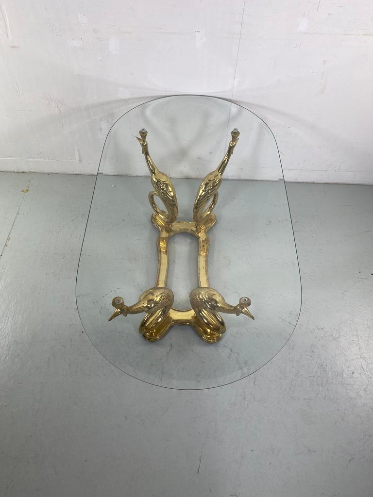 Elegant Peacock brass coffee table Maison Charles style- France For Sale 11