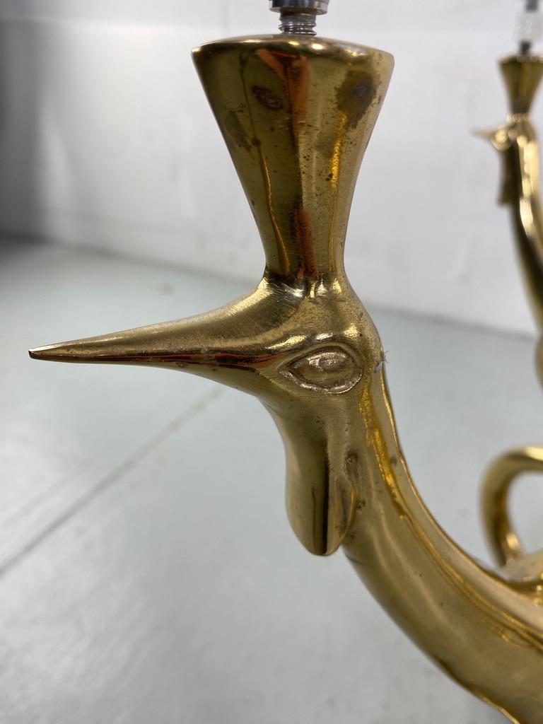 Elegant Peacock brass coffee table Maison Charles style- France For Sale 1