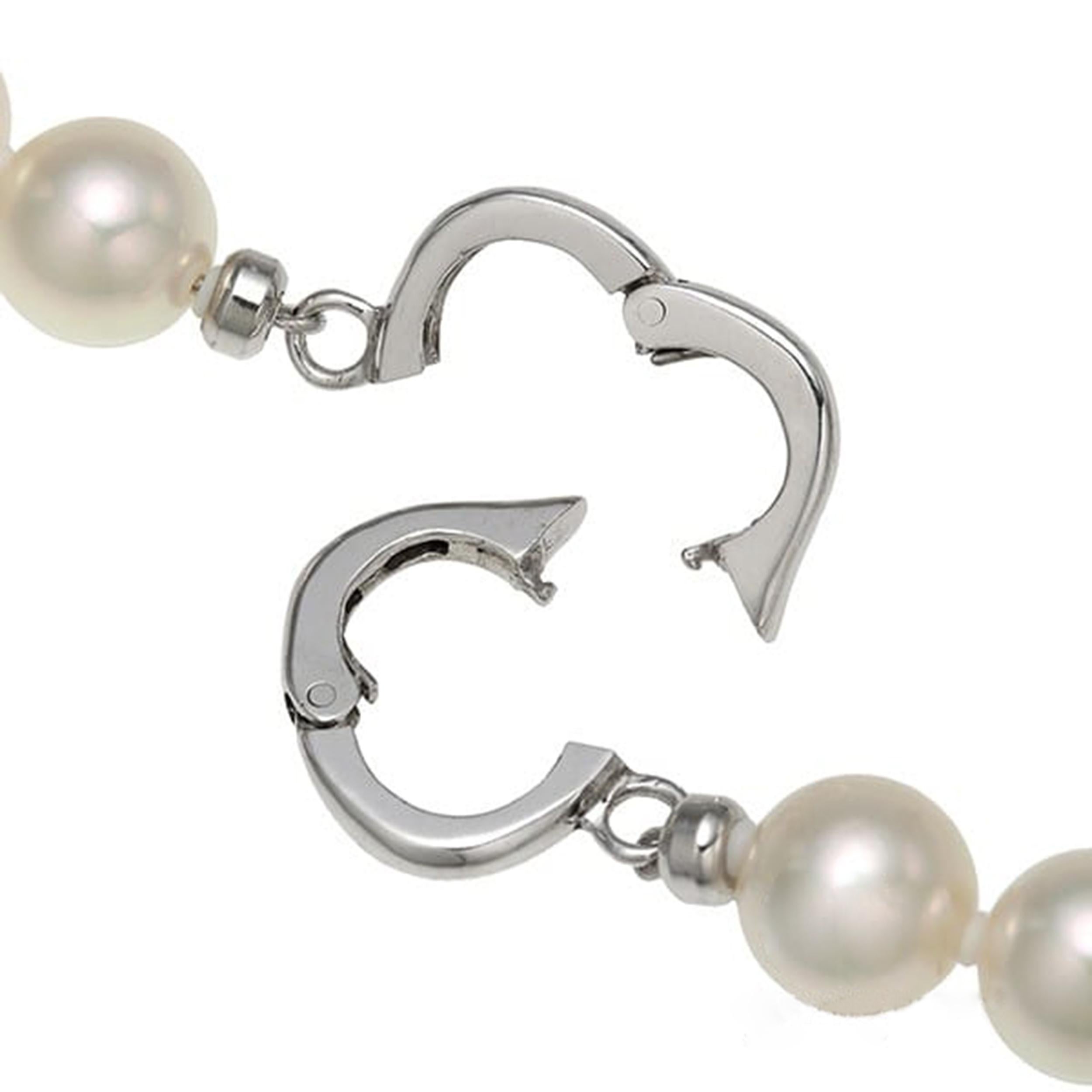 Halskette mit eleganten Perlen  Ungefähr 6,5 mm Perlen  Gesamtlänge: 45 cm im Zustand „Neu“ im Angebot in Holtsville, NY