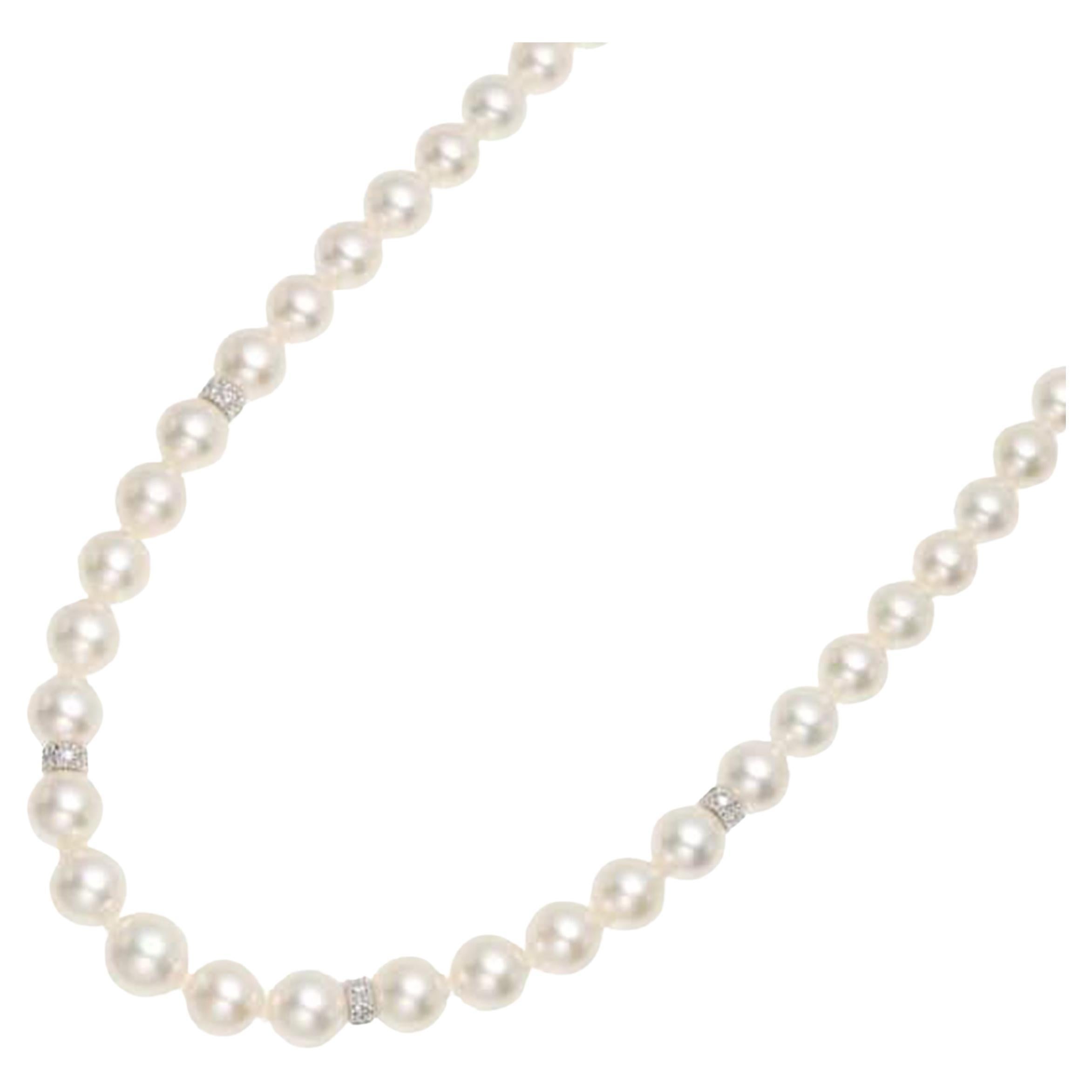 Collier de perles élégant  Perles d'environ 6,5 mm  Longueur totale : 45 cm en vente