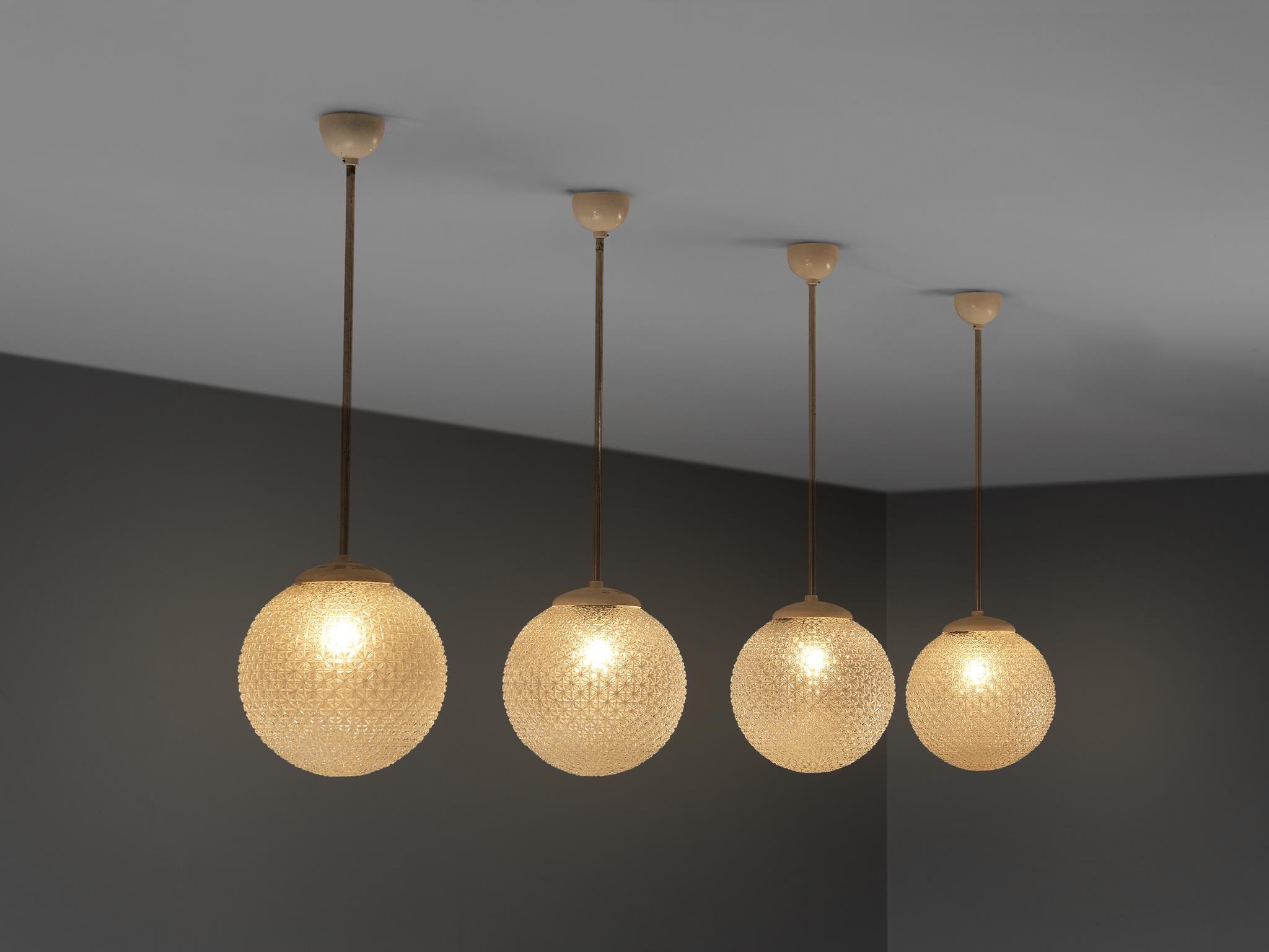 European Elegant Pendant Lamps in Structured Glass