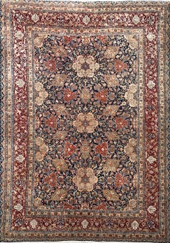 Elegant Persian Rug, Indo-Ispahan in Wool and Silk on Silk, Extra Fine Quality