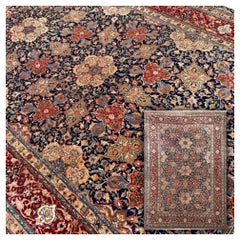 Elegant Persian Rug, Indo-Ispahan in Wool and Silk on Silk, Extra Fine Quality