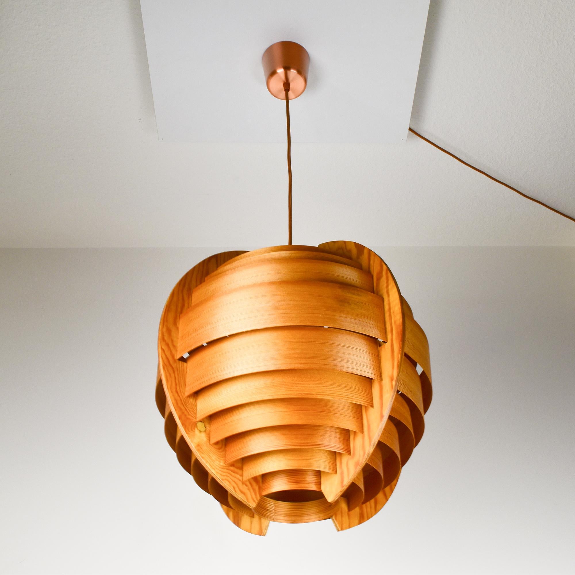 Elegance Pine Pendant Light di Hans-Agne Jakobsson  Ellysett, anni '70 in vendita 9