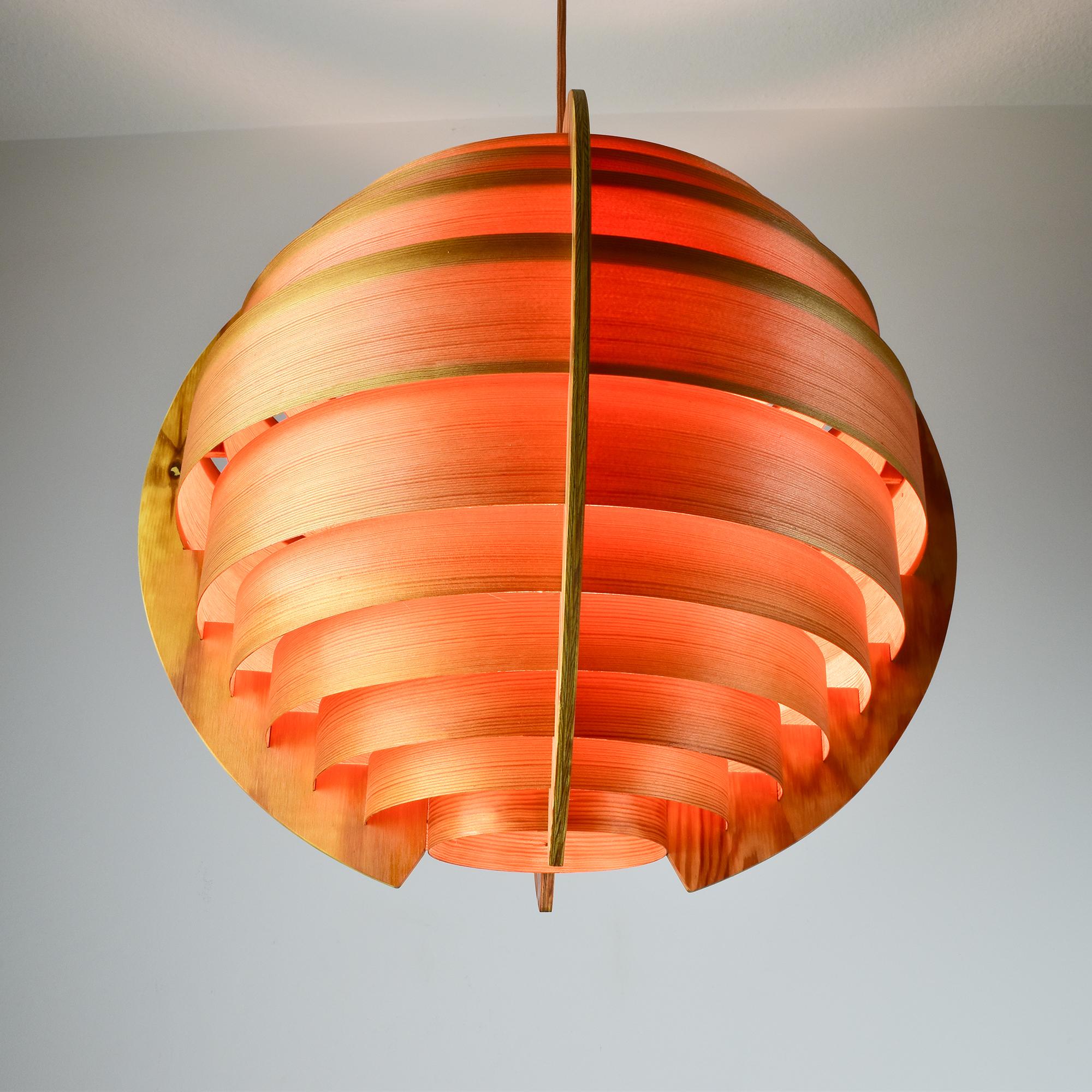 Scandinavo moderno Elegance Pine Pendant Light di Hans-Agne Jakobsson  Ellysett, anni '70 in vendita