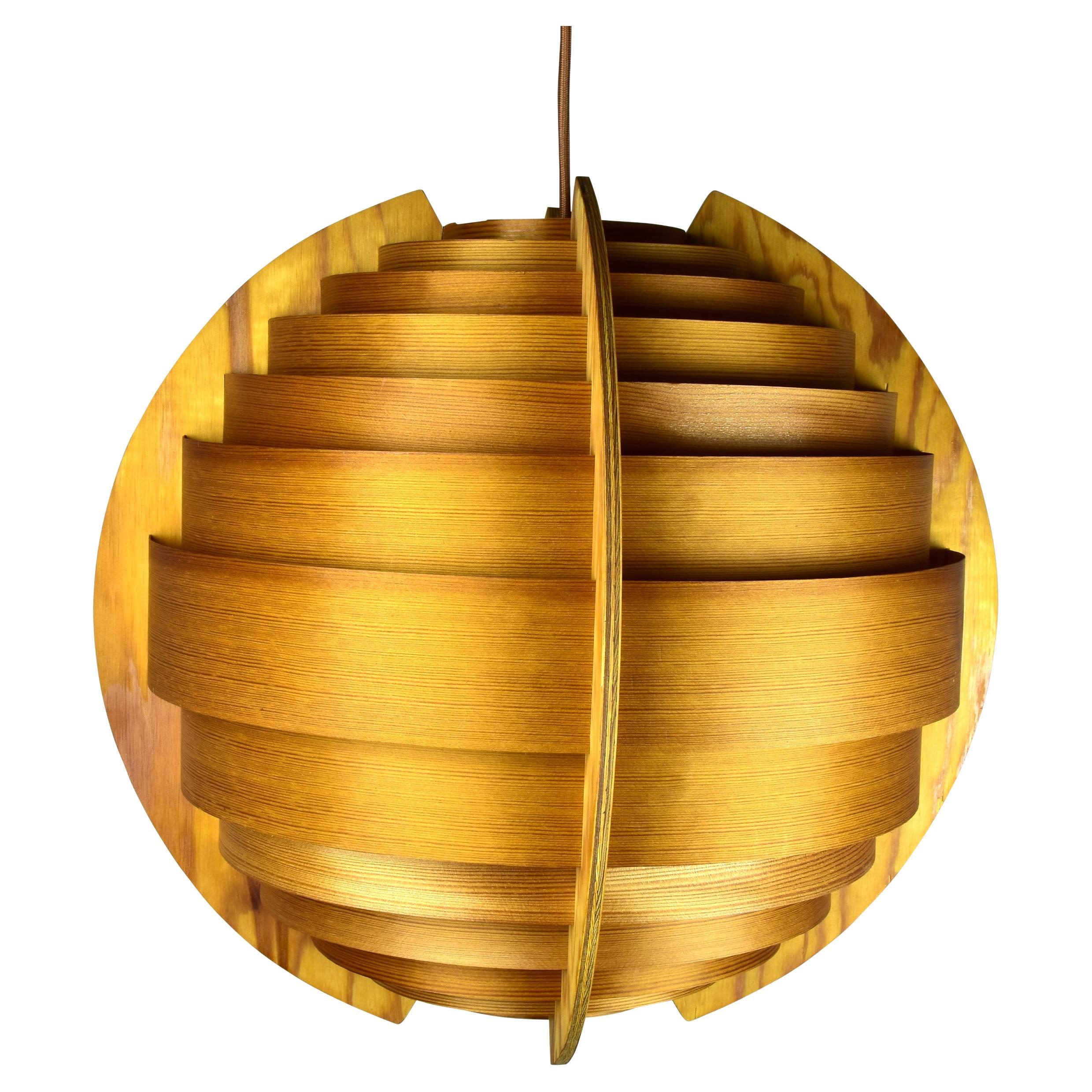 Elegante Pendelleuchte aus Kiefernholz von Hans-Agne Jakobsson  Ellysett, 1970er Jahre