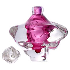 Elegant Pink Art Glass Perfume Bottle