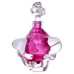 Elegant Pink Art Glass Perfume Bottle