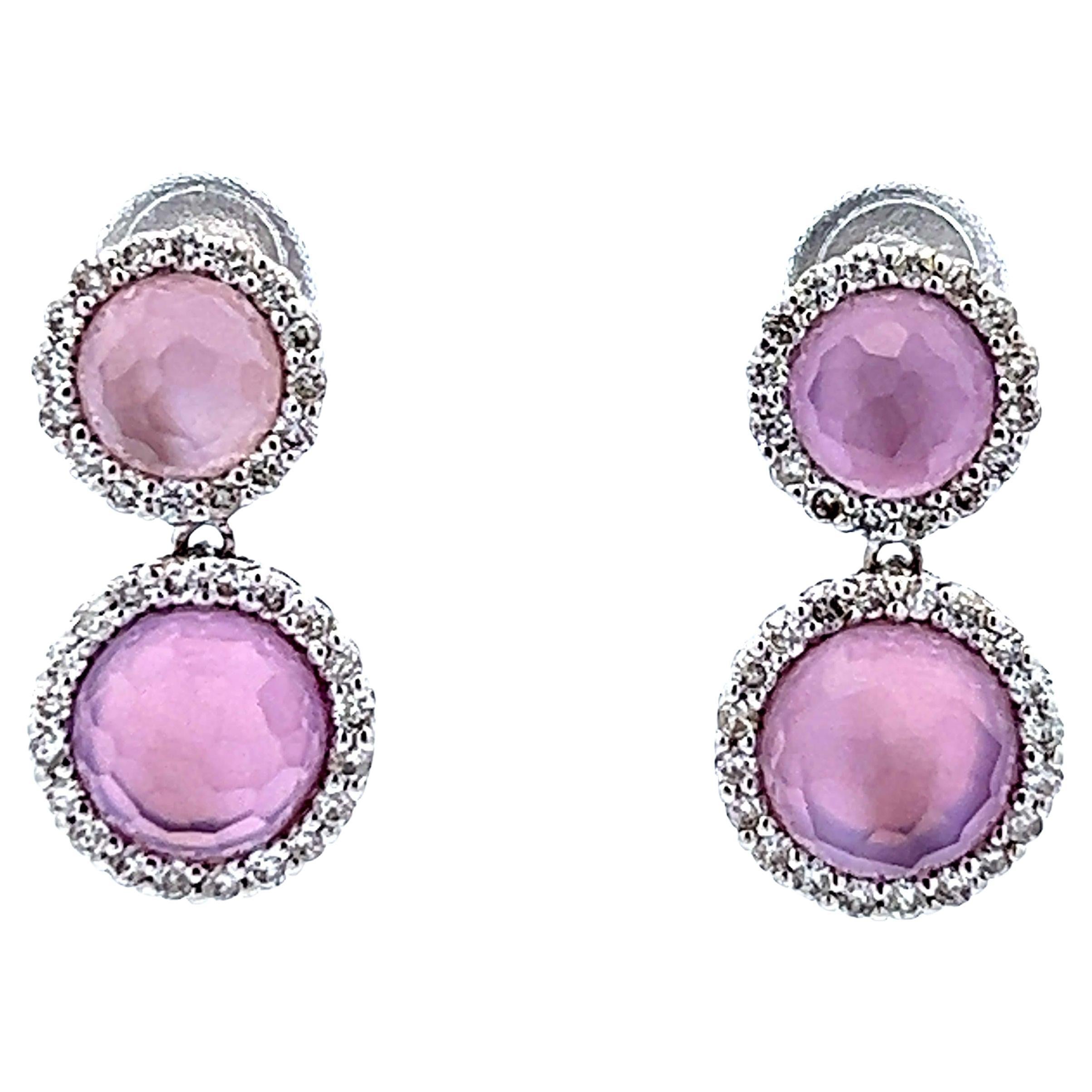 Eleganti orecchini con pietre rosa