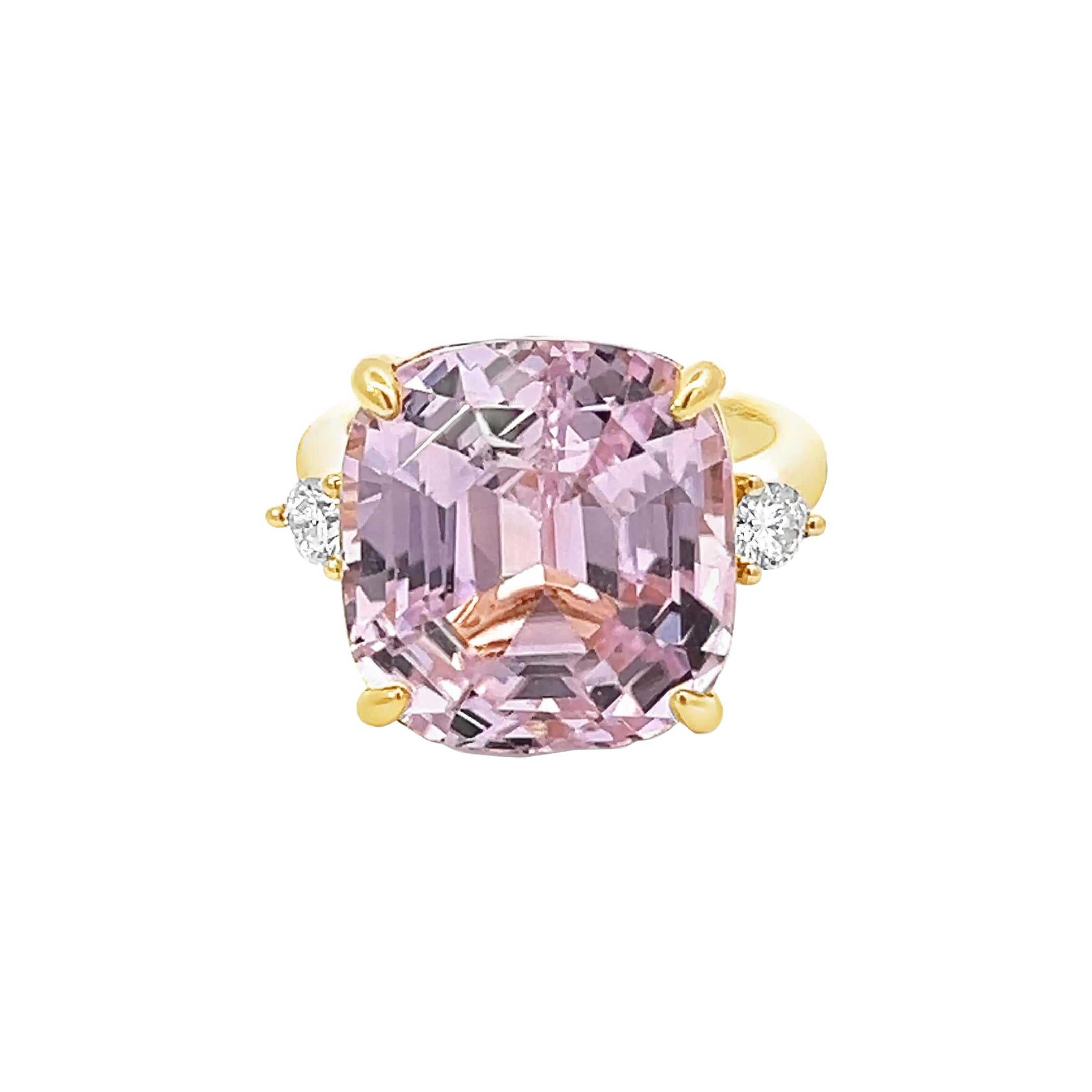 Elegante anillo de piedras preciosas rosas