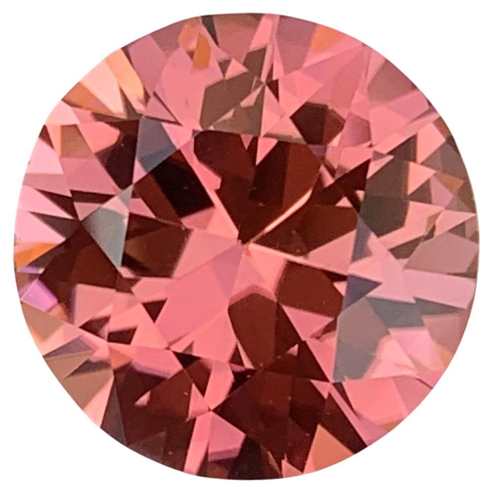 Elegant Pink Tourmaline Ring Gem 9.90 Carat Round Precision Cut Loose Gemstone For Sale