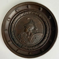 Elegant Plaque in cast iron, Swedish King Karl XVI Johan from the 1820s