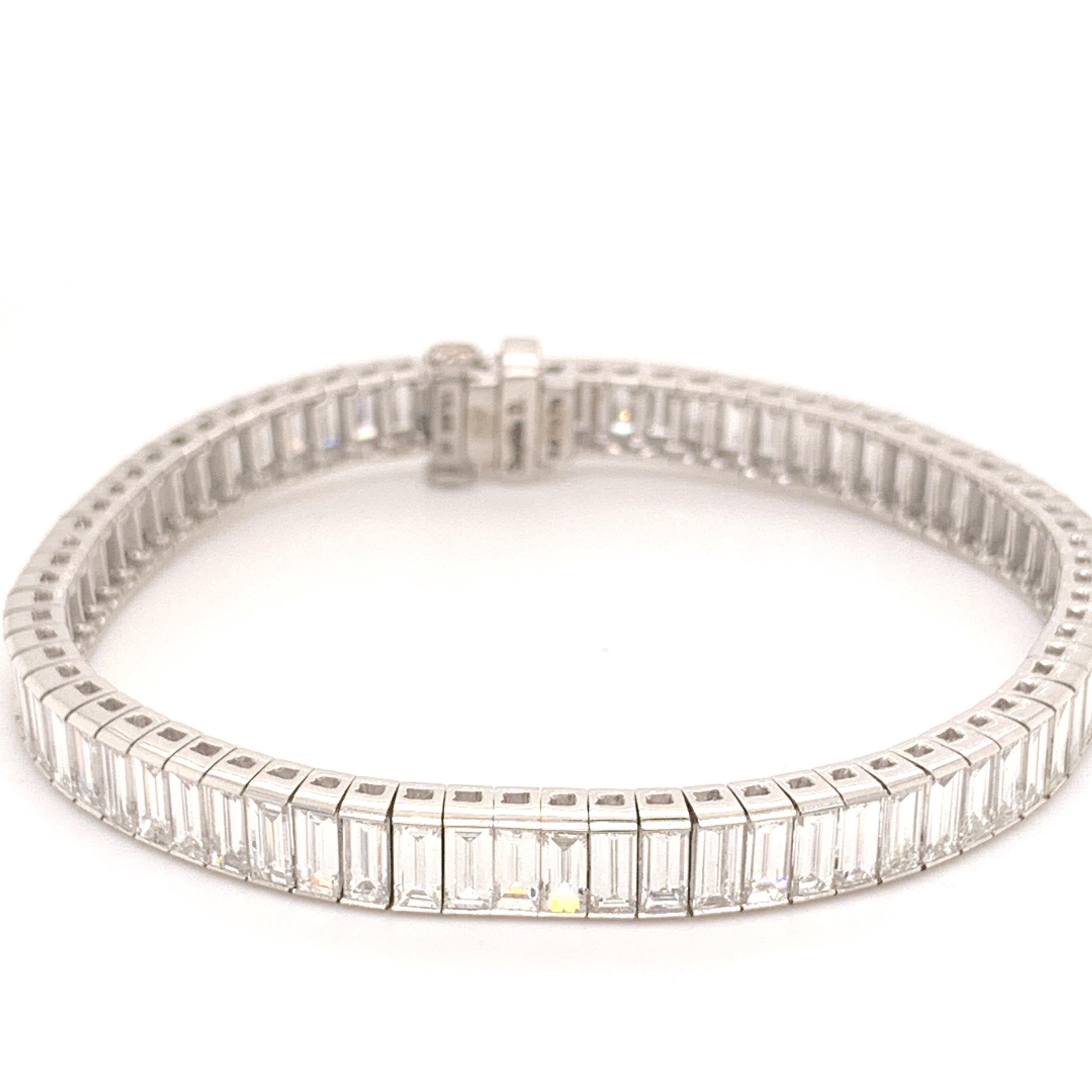 15.83 carat diamond baguette tennis bracelet 
