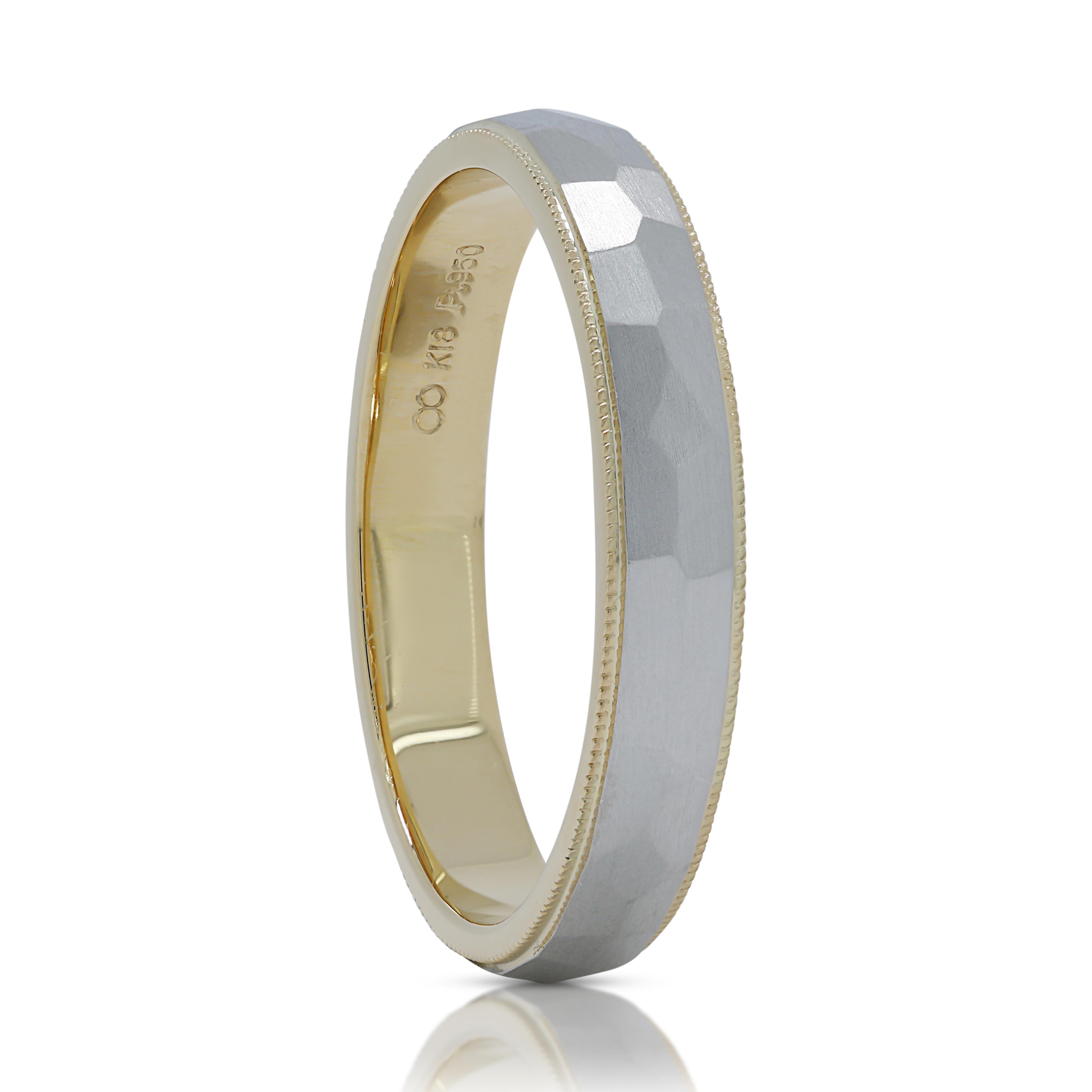 Women's Elegant Platinum & 18K White Gold Band Ring For Sale