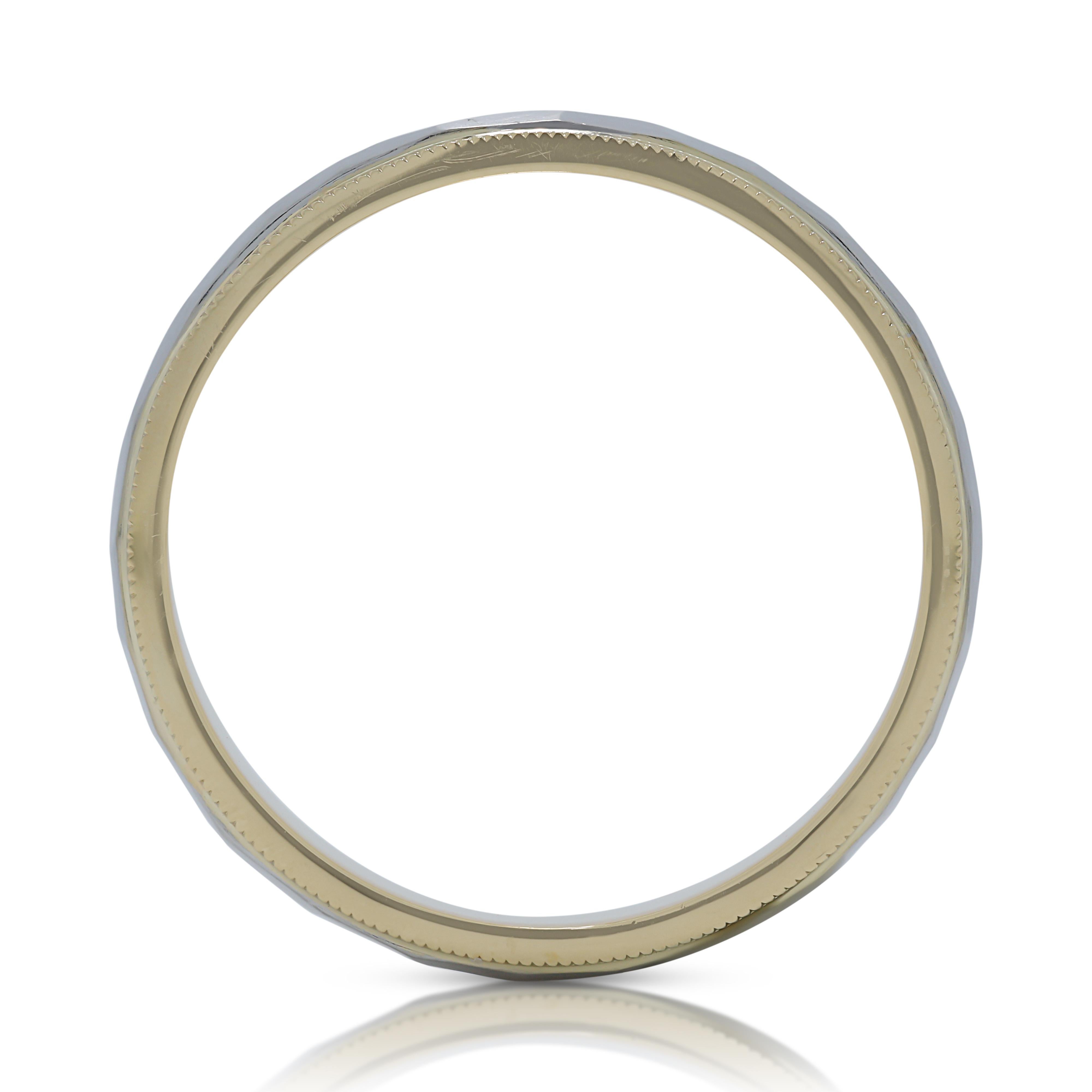Elegant Platinum & 18K White Gold Band Ring For Sale 3